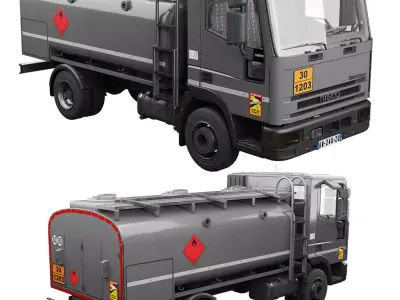 Iveco Eurocargo 100E18 2001 Tanker Truck Low-poly 3D model