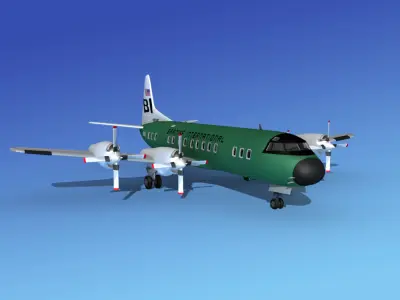 Lockheed L-188 Electra HP Braniff Intl 2 3D model