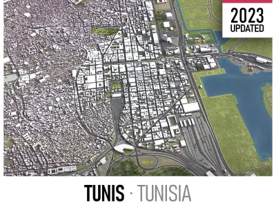 Tunis - 3D City Low-poly 3D model