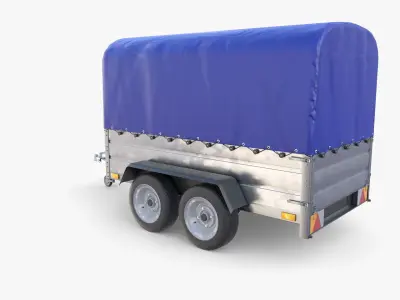 Cargo Trailer v5 Low-poly 3D model