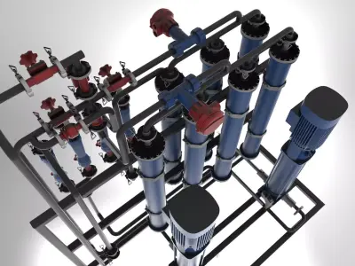 Osmosis water purification system 3D model