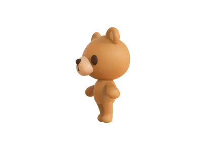 Little animal cute - Cartoon Bear - Character 001 Low-poly 3D model