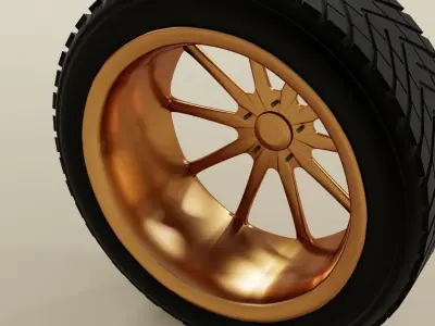Sports wheel - drive and tire 3D model