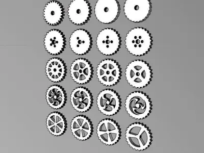 gears 3d model set of 3D model