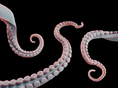 Rigged Tentacle Low-poly 3D model