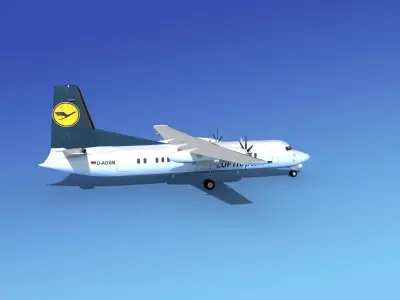 Fokker 50 Lufthansa 3D model