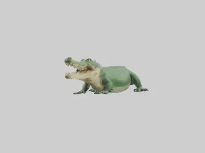 Lying Crocodile Model 1 Low-poly 3D model