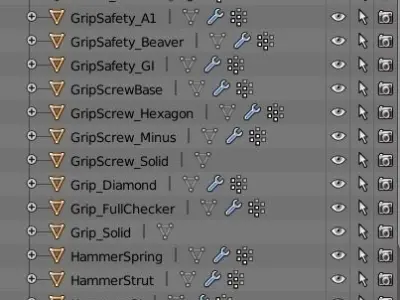 m1911 a1 all parts package 3D model