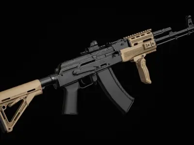 AK 74 Tactical Low-poly 3D model