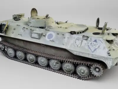 russian MT-LB destroyed by Ukrainian army 3D model