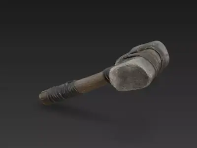 Medieval Stone War Hammer 3D model
