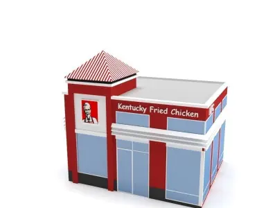 Low Poly KFC Building Low-poly 3D model