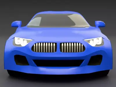 Modern Luxury Sedan Low Poly 3D Model Low-poly 3D model