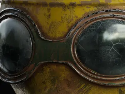 Apocalyptic Helmet Sci-fi Gas Mask Visor Free 3D model