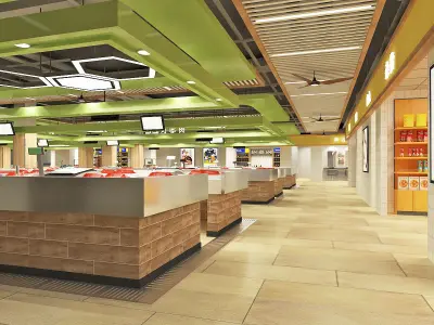 Food Market or Grocery Store or Supermarket 3D model