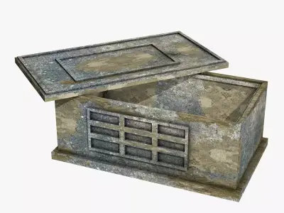 Ancient Stone Chest Low-poly 3D model
