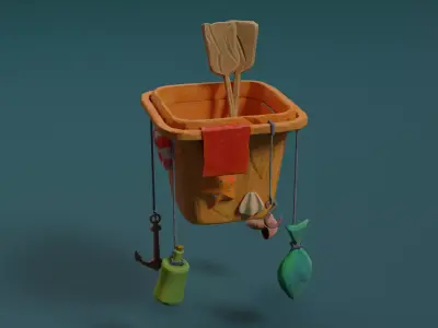 Sea asset Low-poly 3D model