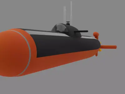 Submarine orange 3D model