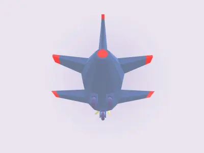 Low Poly stylized aircraft 3d model Low-poly 3D model