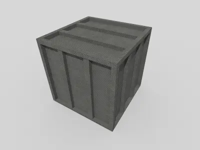 low poly metal crate Low-poly 3D model