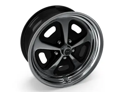 American Racing VN501 Wheel 17x7 Gloss Black Machined 1965-1973 3D model