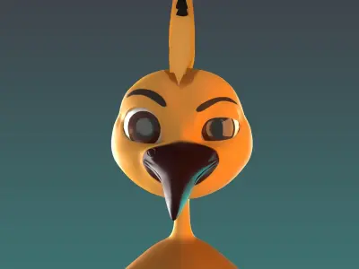 Stylized Hoopoe Rigged Low-poly 3D model