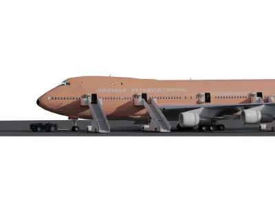 Braniff Boeing 747 3D model