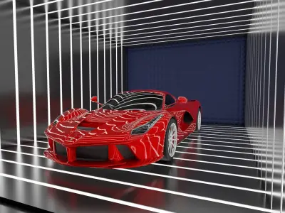 Car Exposition - Showroom Render Scene 3D Model Low-poly 3D model