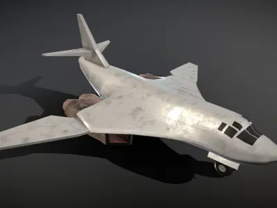 Cartoon Tupolev Tu-160 Low-poly 3D model