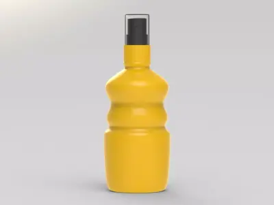 Spray sunscreen bottle with spray and cap 3D model