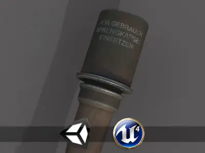 World War II - German Grenade - PBR Weapon Free low-poly 3D model