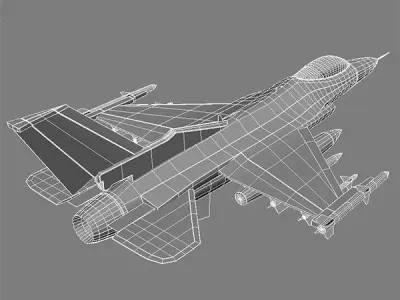 F16 Fighter Low-poly 3D model