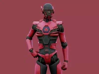 CYBORGTOPIA B-37  Rigged for Unreal Engine - Unity - MIXAMO 3D model