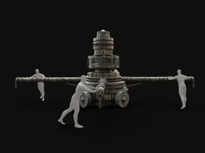 QUARRY MINE MILL ROCK CRUSHER MACHINE WAR CONSTRUCTION Low-poly 3D model