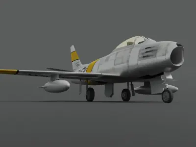 F-86A Sabre subsonic fighter 3D model