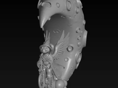 80s Movie character ET Inspired Wizard on Flying Bicycle STL 3D print model