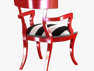red paint finish clismos chair 3D model