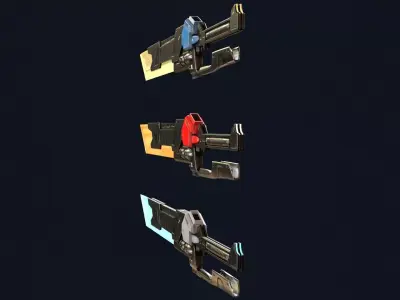 Cyber Berserker Sword Low-poly 3D model