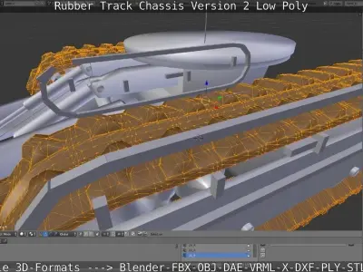 Rubber Track Chassis Version 2 Low-Poly Low-poly 3D model
