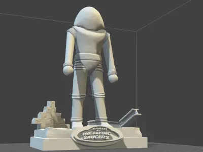 Earth vs Flying Saucers figurine 3D print model