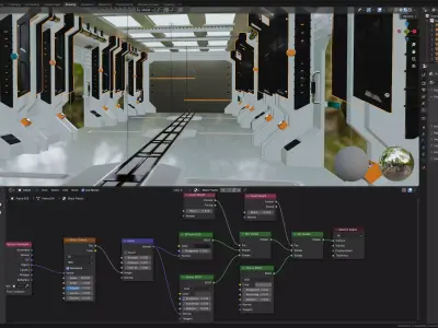Bright Sci-Fi Corridor 3D model