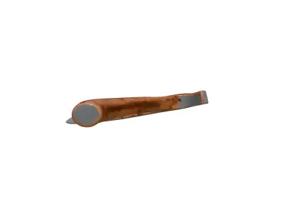 Rusty Iron Crowbar with Bent Tip 3D model