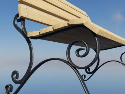 Bench with artistic forging Free 3D model