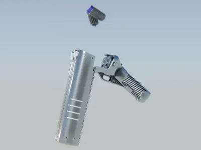 Dual Barrel SciFi Shotgun Low-poly 3D model