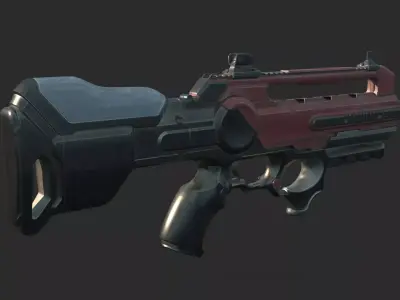 Future sci-fi weapon rechargeable submachine gun 3D model