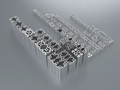 Summary of aluminum profile section models 3D model
