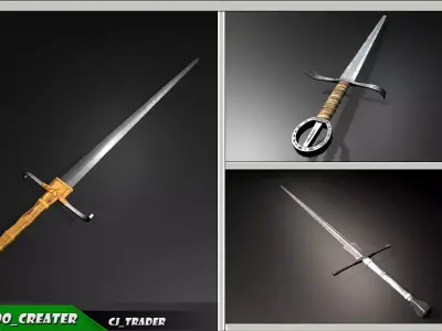 Medieval PBR Sword Collection Pack Low-Poly 3D Model Low-poly 3D model