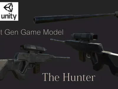 Sniper Rifle - The Hunter PBR Low-poly 3D model