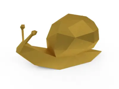 Snail low poly golden Low-poly 3D model