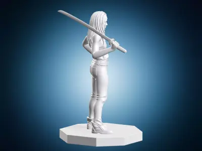 Michonne with Katana 3D print model